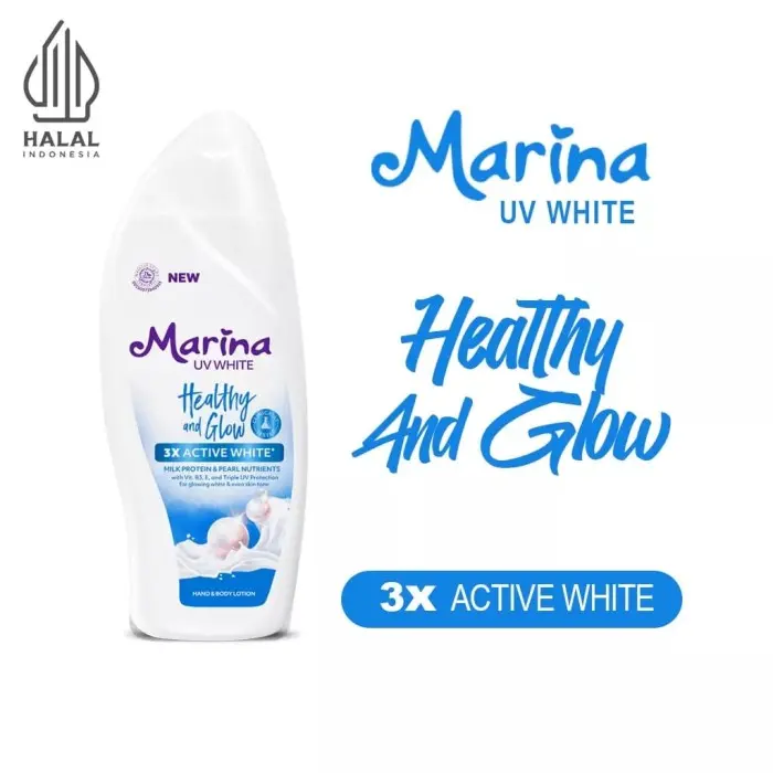 MARINA Hand & Body Lotion UV White Healty & Glow 92ml [ BIRU ]