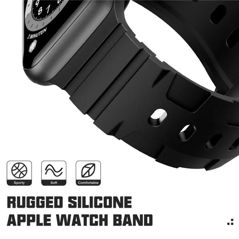 Premium Rugged Comfortable Silicone Straps Bands For Apple Watch Series 8 7 6 SE 5 4 (38 40 41 42 44 45 49mm) 3