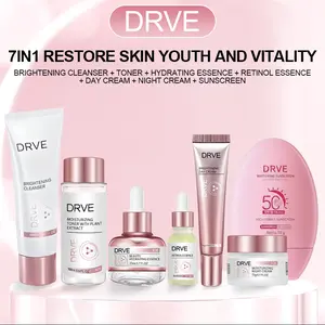 DRVE Brightening Cleanser + Moisturizing Toner With Plant Extract + Retinol Essence + Beauty Hydrating Essence + Brightening Day Cream + Moisturizing Night Cream BPOM