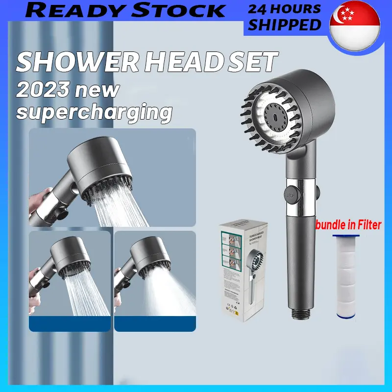 High Pressure Detachable Handheld Shower Head Set with 3 Modes, Shower Head Massage and Filter Sponge, ABS Material, Easy to Install