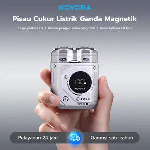 NOVORA Mini Electric Shaver IPX7 tahan air untuk penggunaan basah dan kering Layar digital pintar Daya baterai tahan lama hingga 60 hari Garansi satu tahun