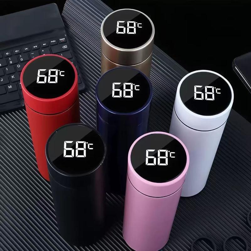 Bình Giữ Nhiệt, 500ml, Nóng Và Lạnh, Làm Bằng Thép Không Gỉ 304, Hiển Thị Nhiệt Độ Chất Lượng Cao, Nhiều Màu Sắc Để Lựa Chọn