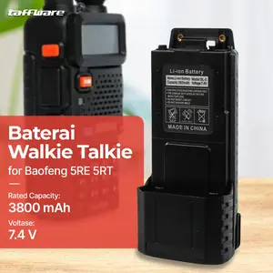 COD Taffware Baterai Walkie Talkie 3800mAh Type-C for Baofeng 5RE 5RT TERBARU Plastik Ht