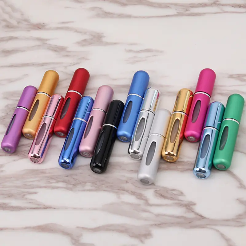 5ml Perfume dispenser bottle bottom filled with round head mini pressure Spray Travel Portable travel self-pumping