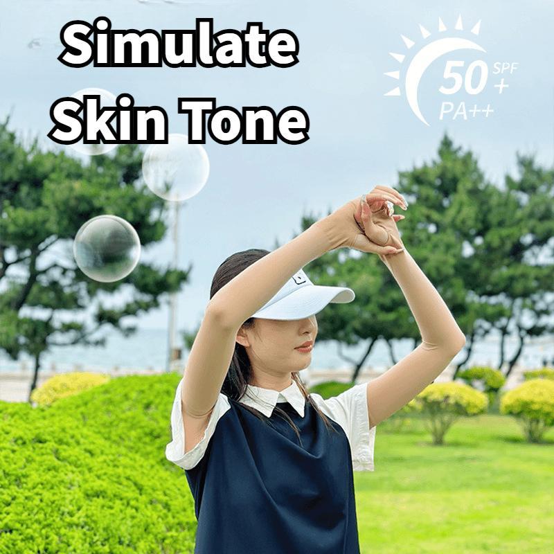 Product Introduction of Skin Tone Invisible Sun Protection Ice Sleeves For Outdoor Cycling Breathable And UV Resistant Sleeves 4