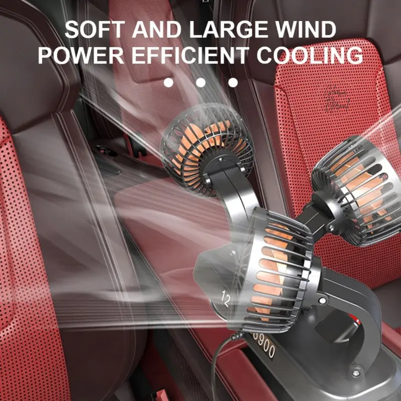 [Gloria] Kipas Angin Mobil 3 Kepala 12/24V Kipas Pendingin Truck USB Dashboard Rotasi 360 Fan Car Simple 4