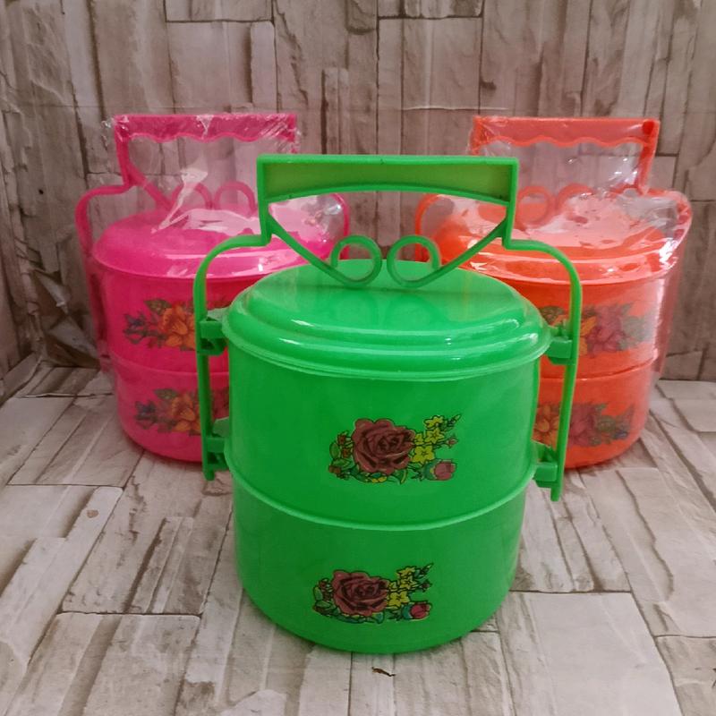 Rantang Plastik Susun Warna Motif Bunga Pacific (Warna Random) 4