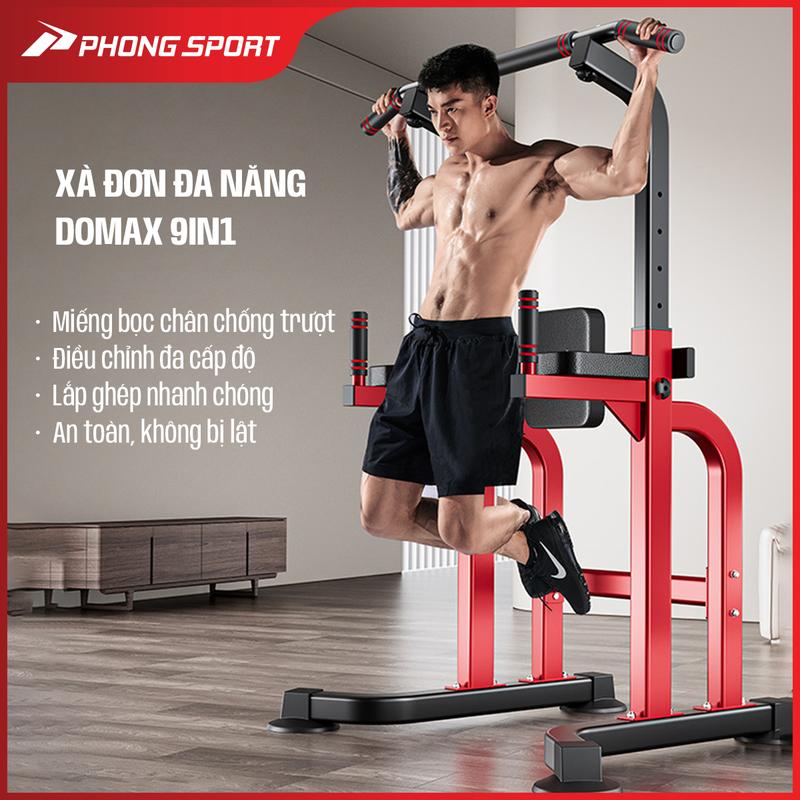 Xà đơn đa năng DOMAX 9IN1 kết hợp tập vai xô, tay sau, tập bụng, linh hoạt tập các nhóm cơ - Phongsport