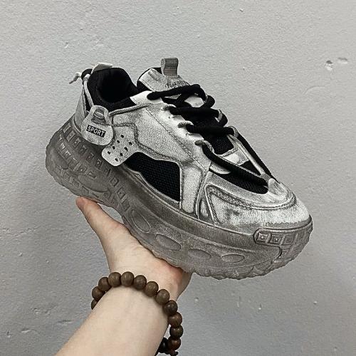 Giày nam phong cách thời trang hottrend 2026 - Sneaker hoạ tiết phun khói - Giày độn đế 3-5cm chất liệu da PU kháng nước -GH81-2SEVEN