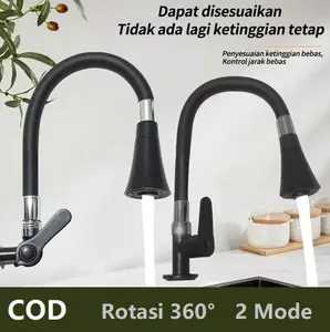 SUS 304 Serbaguna Kran Angsa Kran Cuci Piring Dinding Anti Karat Multi Fungsi pasang Tembok Kran Angsa Fleksibel