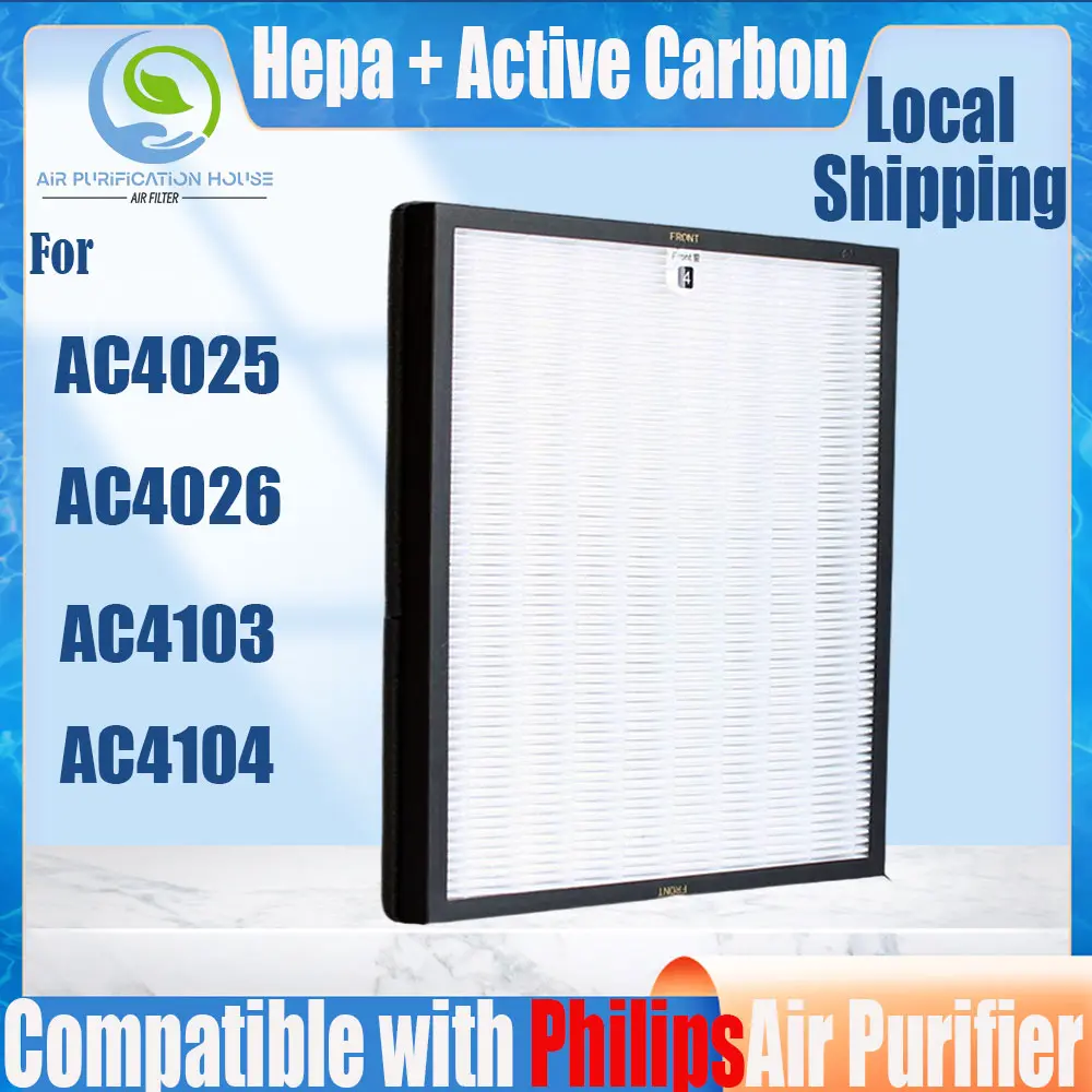 Replacement Compatible with philips AC4025 AC4026 AC4103 AC4104 Filter Air Purifier Accessories HEPA&Active Carbon Nano Protect filter