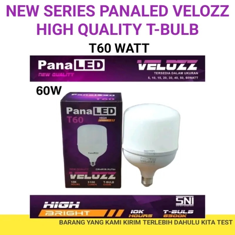 PANALED VELOZZ LAMPU LED GARANSI 1 TAHUN CAHAYA PUTIH SNI T40watt/T50watt/T60watt bola  lampu bola  lampu lampu  led 2