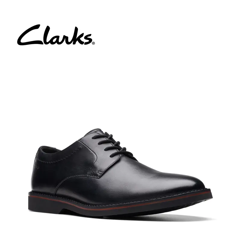 Clarks Mens Atticus LTLace Derby Shoes Black Kasut Lelaki