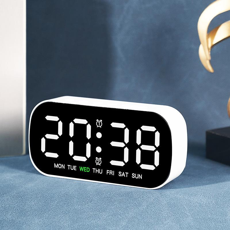 đồng hồ báo thức siêu lớn, đồng hồ điện tử đơn giản, đồng hồ báo thức đa chức năng, đồng hồ kỹ thuật số LED với hiển thị ngày và hai bộ báo thức 5507