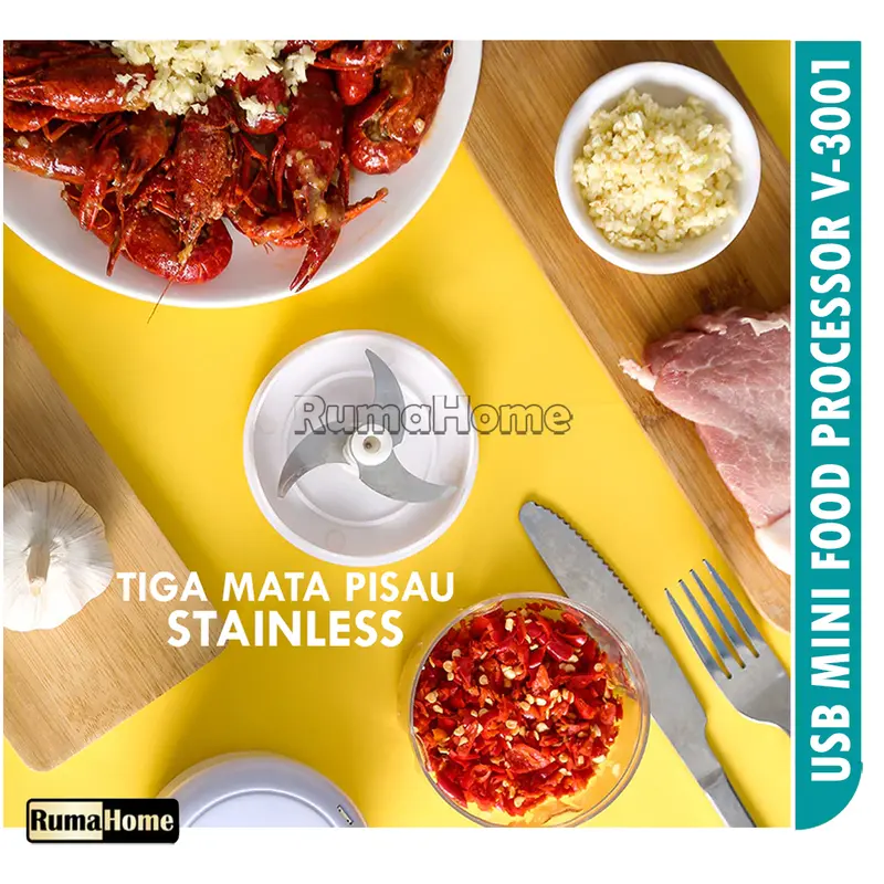 USB Mini Chopper V-3001 USB Mini Food Processor  Usb Blender mini Serbaguna  Blender Bumbu Portable 5