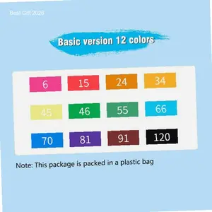 Spidol berbahan dasar minyak ujung ganda untuk lukisan anak-anak pena cat air 24-80 warna set pensil cat air lengkap 2 in 1 Markers Art Pen Plastik Stationery | Kekinian