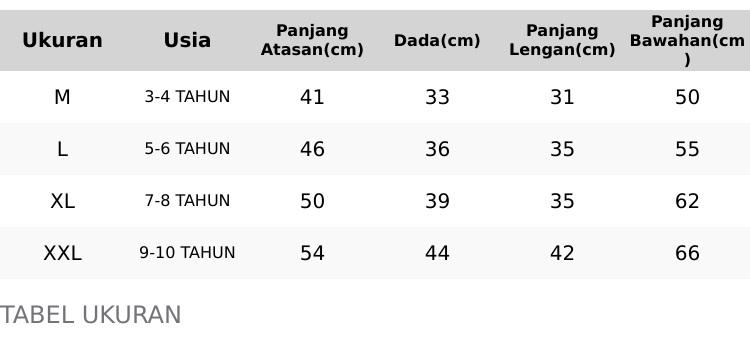 Baju Tung Tung Tung Sahur Anak Laki-Laki Dan Perempuan Stelan Anomali Umur 3-10 Tahun Lengan Panjang