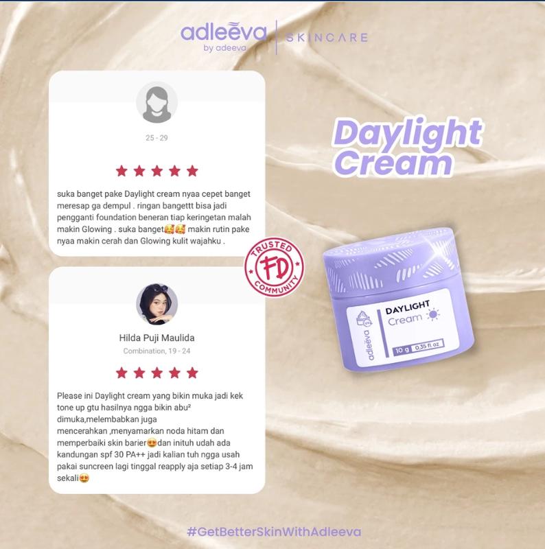 Adleeva Skincare Daylight Cream Krim Siang Spf 30 Perawatan Wajah Kulit Kering Sensitif 2