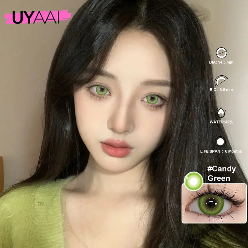 [COD] New Arrival UYAAI SOFTLENS Glacier Blue brown 1 Pasang LENSA KONTAK Warna Diameter 14.2 MM-14.5mm MINUS 0-6.00 USE 6 MONTH Eye Soflen 4