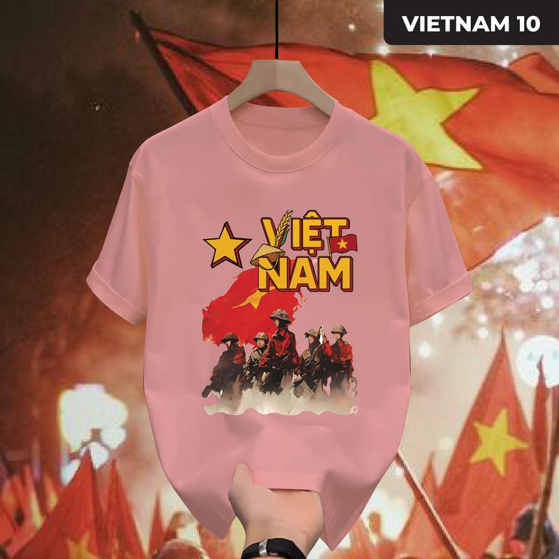 Áo thun Cổ tròn Việt Nam 10, Áo phông Việt Nam 10 đang Trend form Unisex nam nữ, chất liệu cao cấp, phong cách trẻ trung, cực chất, năng động Cotton GMV MANTINO BASIC 6