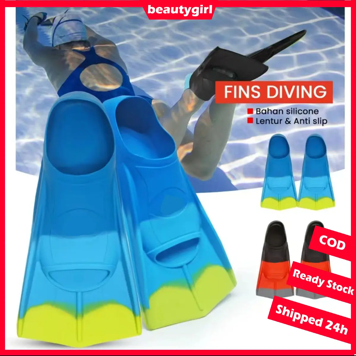 Speeds Sepatu Kaki Katak Fin Diving Renang Snorkeling Dewasa Anak Fin Diving anak Air