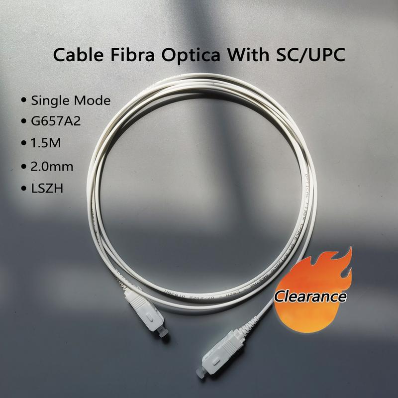 Product Introduction of 1.5M SC/UPC To SC/UPC Fiber Optic Patch Cable FTTH 2.0mm G657A2 LSZH White Indoor Extension Cable Simplex Convert Patch Cord 3