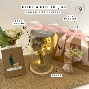 Karaya Gift Edelweis In Jar Kado Ulang Tahun / Kado Wisuda / Hadiah Pernikahan /Kado Untuk Cewek