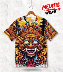 MELATIS WEAR Kaos Topeng Barong Bali Full Print Etnik Unisex MWK-43