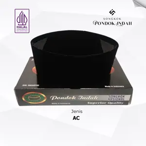 Songkok PONDOK INDAH AC Peci Hitam Nasional Berkualitas Beludru Premium