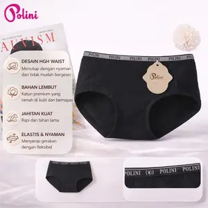 Polini - 1Pcs Celana Dalam Wanita Katun / Warna Dikirim Random / Mid Waist Cd Wanita Polini High Quality 1678