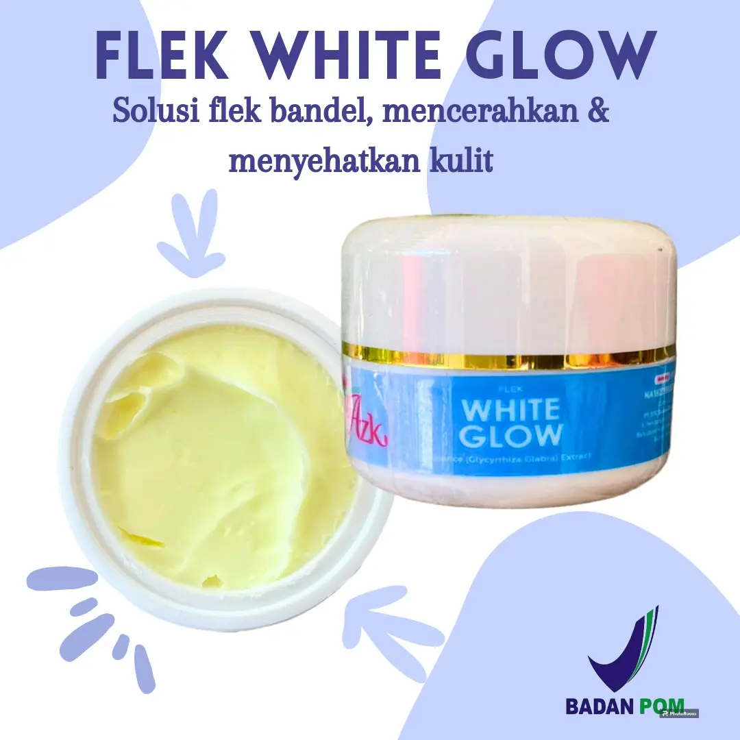 NIGHT CREAM FLEK WHITE GLOW AZKA BEAUTY GLOW SKINCARE Hitam Kusam