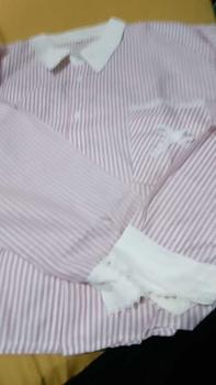 Product Review of Lulu blouse strip salur premium LD 110 120 130 140 kemeja crop jumbo from T**5 1