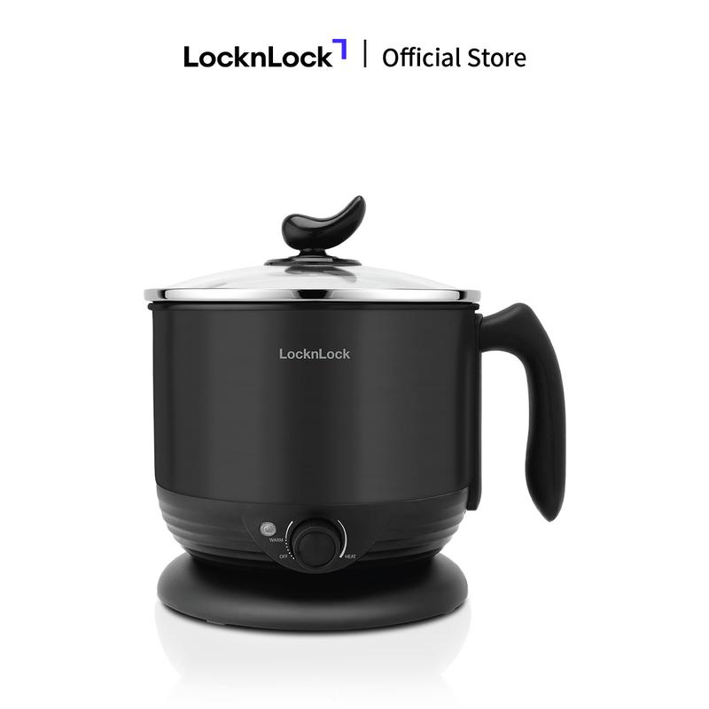 Nồi điện đa năng LocknLock Multi Pot EJP316BLK 1.2L - Màu đen -  220V, 50Hz - Công suất 600W - Nắp thủy tinh trong suốt