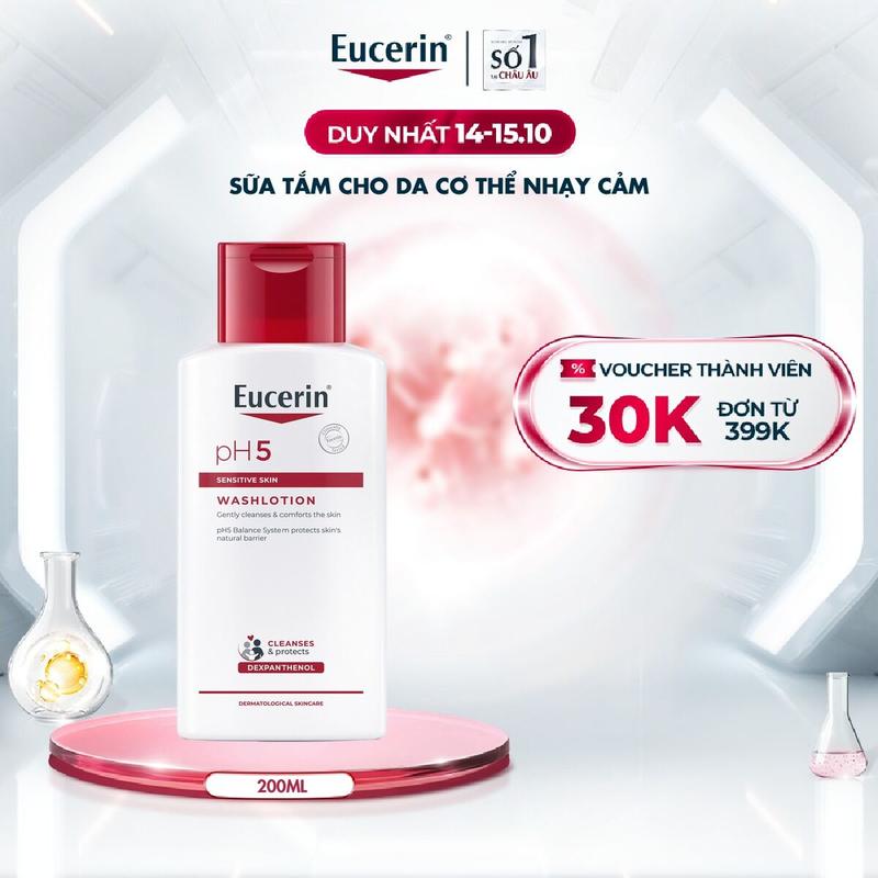 Sữa Tắm Cho Da Nhạy Cảm Eucerin pH5 Washlotion 200ml - Chăm Sóc Da