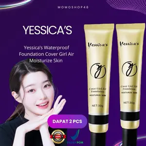 2 PCS Foundation Waterproof Yessica Cover Girl Air Moisturize Skin 30gr - Glowing Cream Concealer Wajah