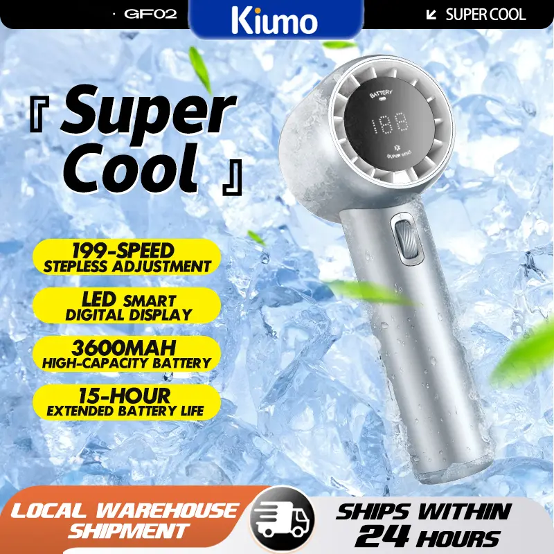 Kipas Angin Portable Mini Strong Wind 3600mah/200 Gear Wind Speed kipas angin Digital Display Adjustable Turbo kipas tangan untuk olahraga luar ruangan dan pendinginan cepat