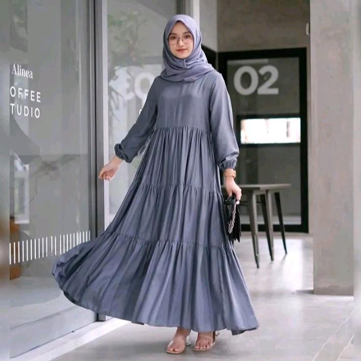 (promo) gamis canda rempel susun airflow premium/ gamis polos busui terlaris 2024/gamis premium/ gamis muslim 5
