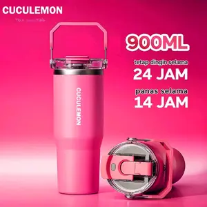 Cuculemon Tumbler Termos Stainless Steel 1L Kapasitas Besar Tahan Panas 24 Jam Insulated Botol Minum