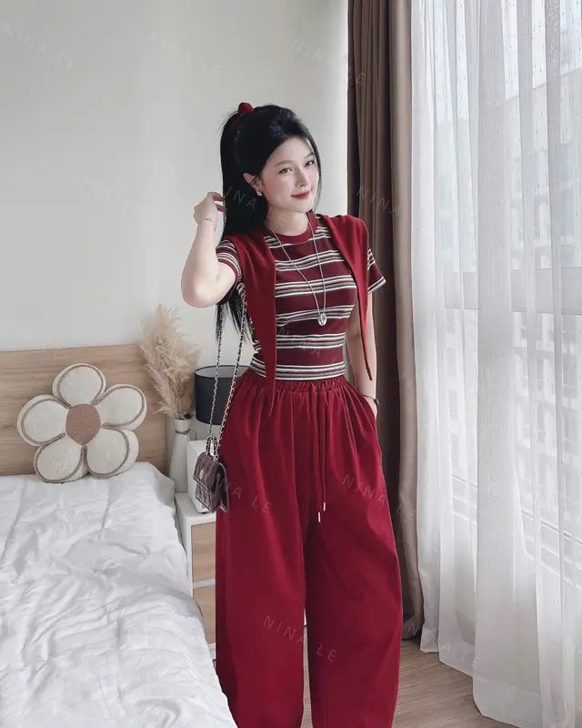 HL11 Set 3 Món Quần Boom Kaki QCCC Mix Áo Và Khăn Năng Động Tiểu Thư, Dễ Thương Cá Tính Form Tôn Dáng | BigBuy360 - bigbuy360.vn HL11 Set 3 Món Quần Boom Kaki QCCC Mix Áo Và Khăn Năng Động Tiểu Thư, Dễ Thương Cá Tính Form Tôn Dáng | BigBuy360 - bigbuy360.vn