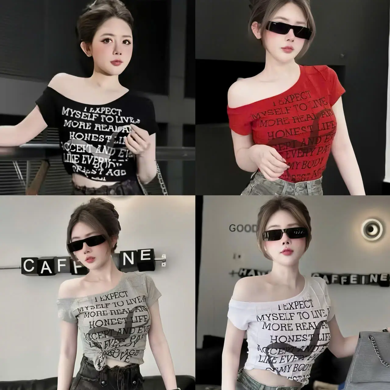 Áo Chữ Thun Trễ Vai - A551 ( Có Bigsize ) baby  tee  orm