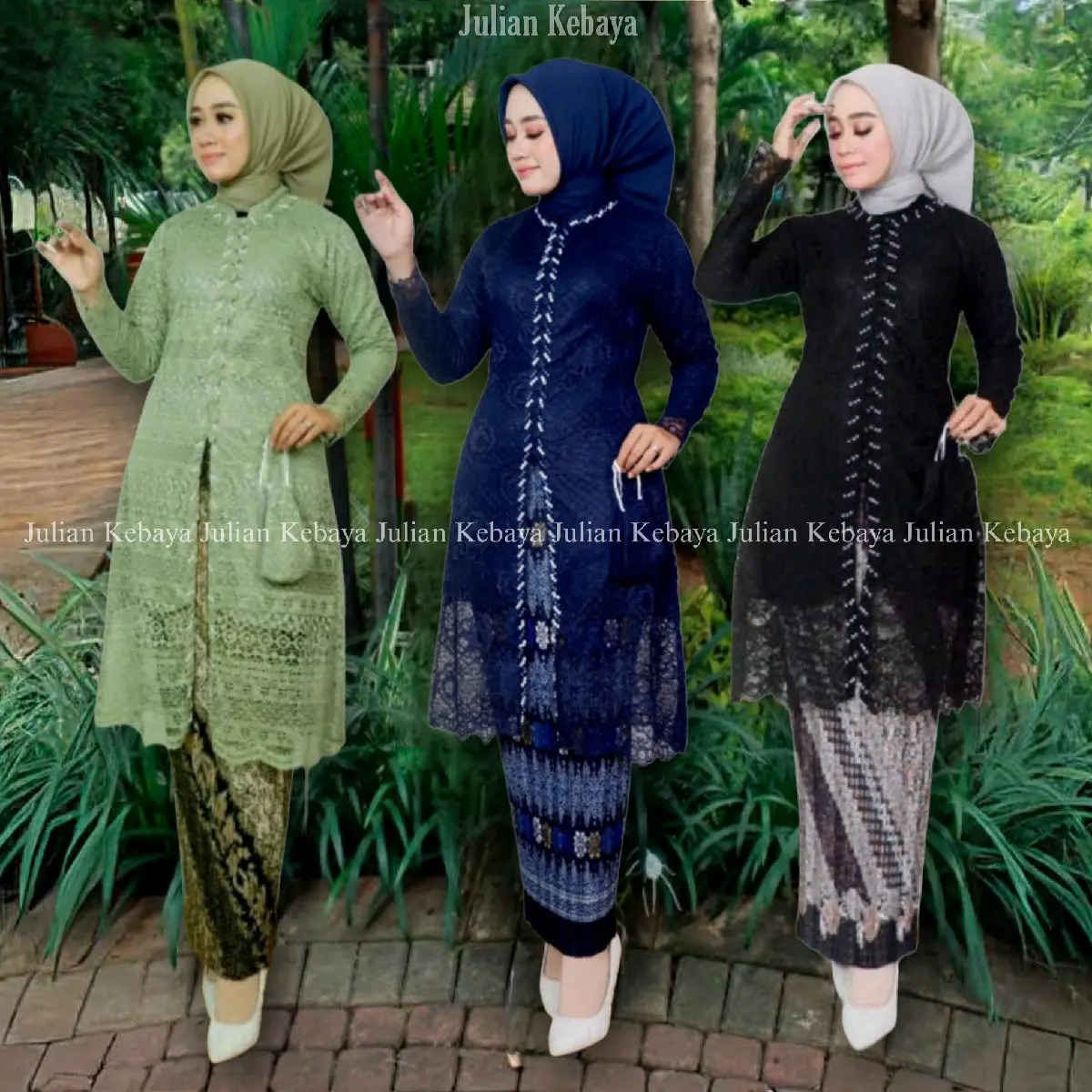 Setelan Baju Kebaya Brokat Payet Jumbo Kancing Depan Tunik Pesta Wanita Muslim Atasan Kondangan Remaja Dewasa Busui Wisuda