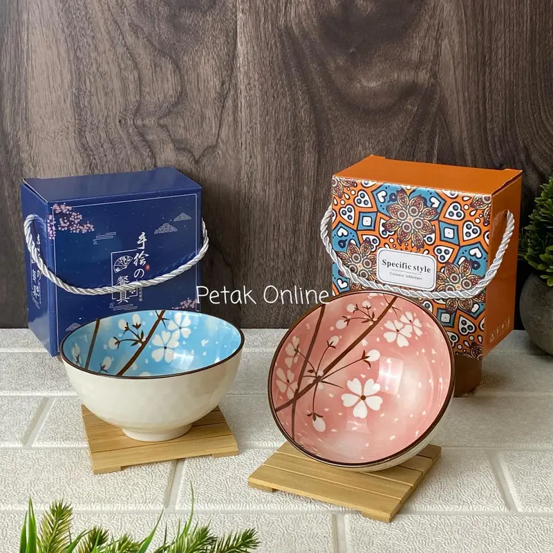 Hampers Mangkok Set Keramik Motif Korea Isi 1 Plus Box 7
