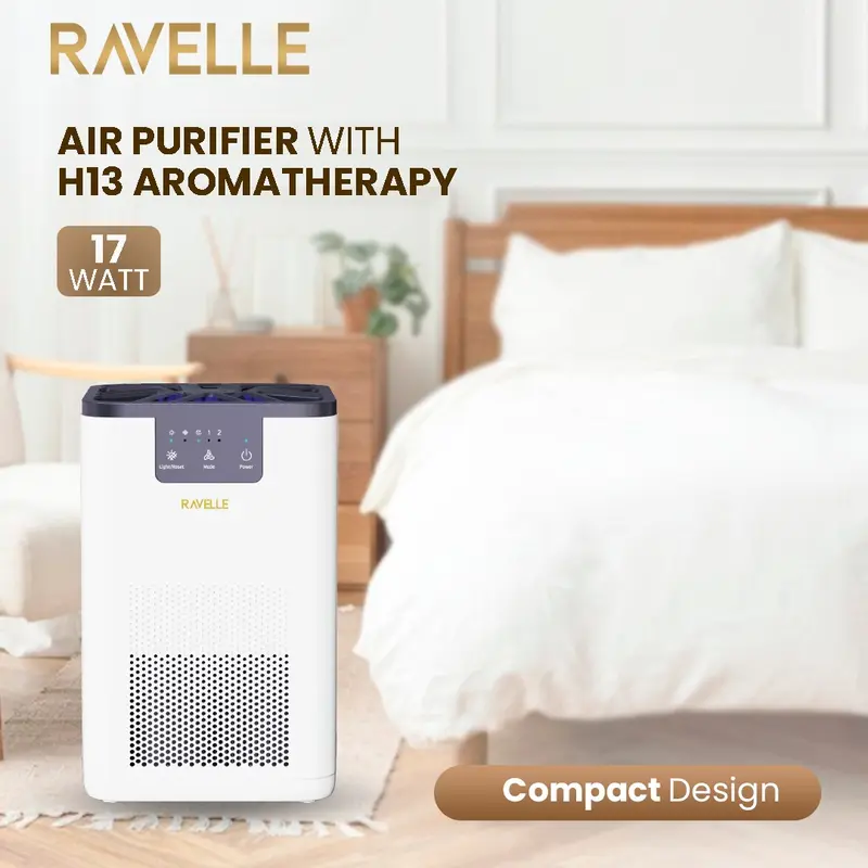 RAVELLE AERIS Air Purifier HEPA13+ Anti-Allergen + Aromatherapy- - Pembersih Udara Dengan Pengharum Ruangan 1