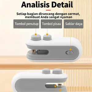Mesin Penyegel Kantong Makanan / Sealer Mini Snack Portable USB Rechargeable Portable Sealing Maching Mini Charging Sealer Plastik Sealer Alat Press Plastik Mini
