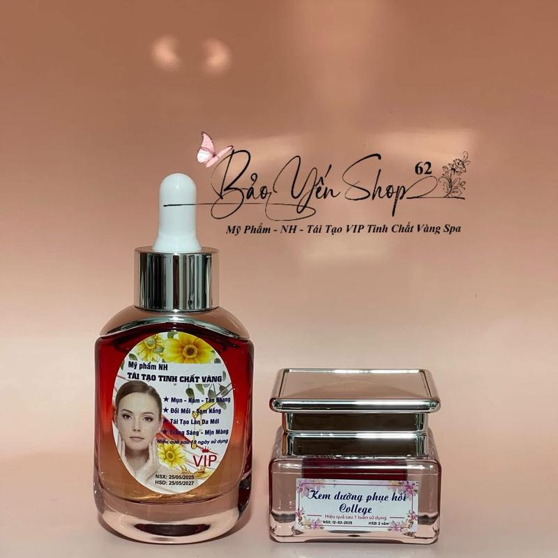 : NH - 1 Combo THẢO Dược Tinh Chất Vàng VIP { kem 10gr mịn }- Dưỡng Phục Hồi Collagen Hỗ Trợ Mụn Thâm Nám Tàn Nhang Da Mỏng Yếu Serum - Son Skincare Trà - Tái tạo VIP collagen Massage