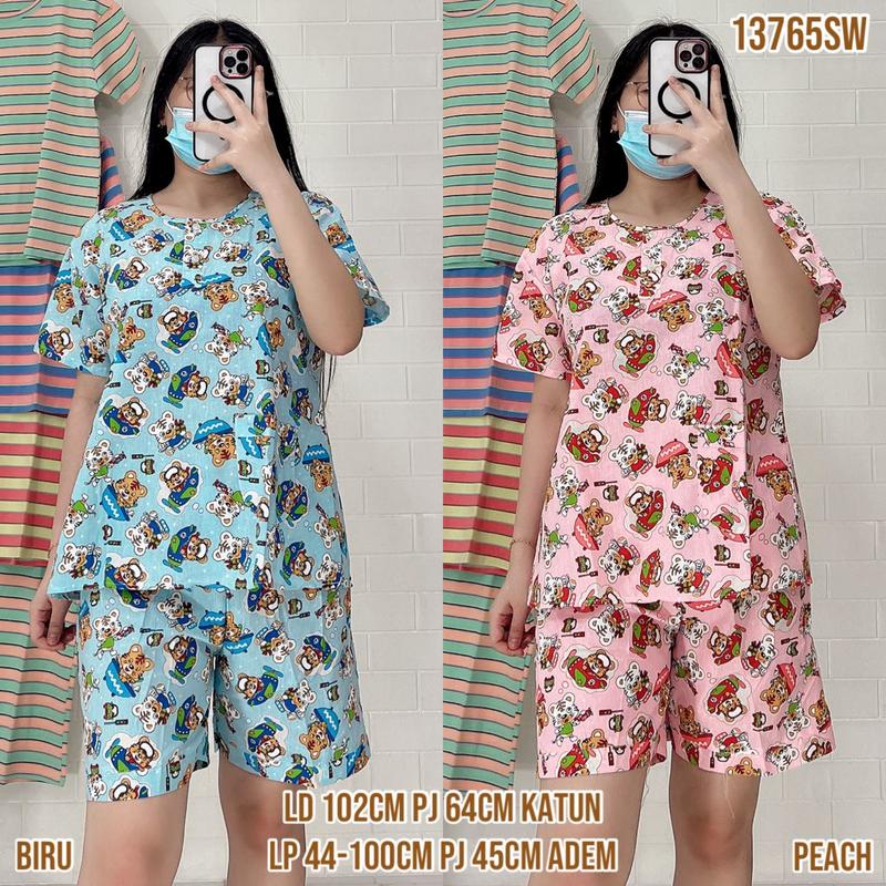 Baju Tidur Merlin HP 18 Standar Setelan Katun Motif karakter  - Bahan Katun Premium 4