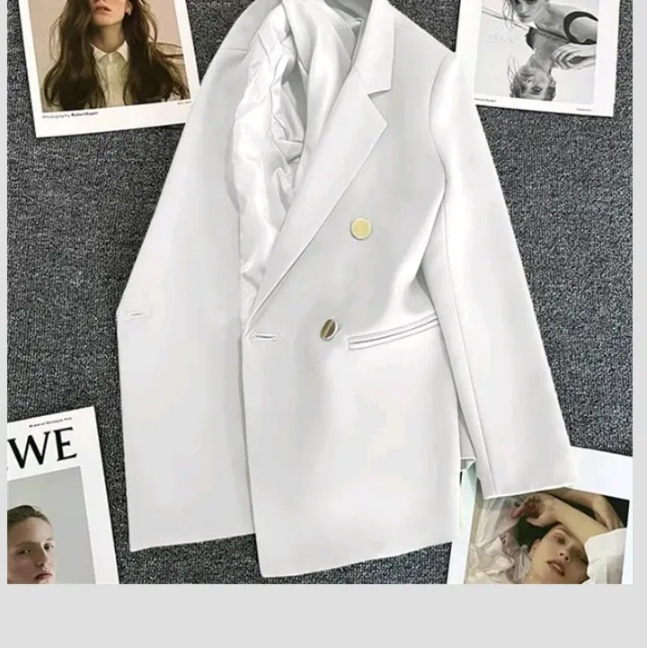 >  Blazer Wanita Solid Jaket  Wanita Kantor Elegan Atasan