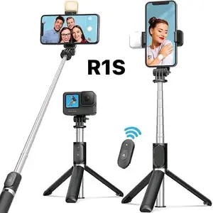 Tongsis Tripod R1S Lampu Bluetooth - Pas Foto dan Video Lebih Stabil AH086