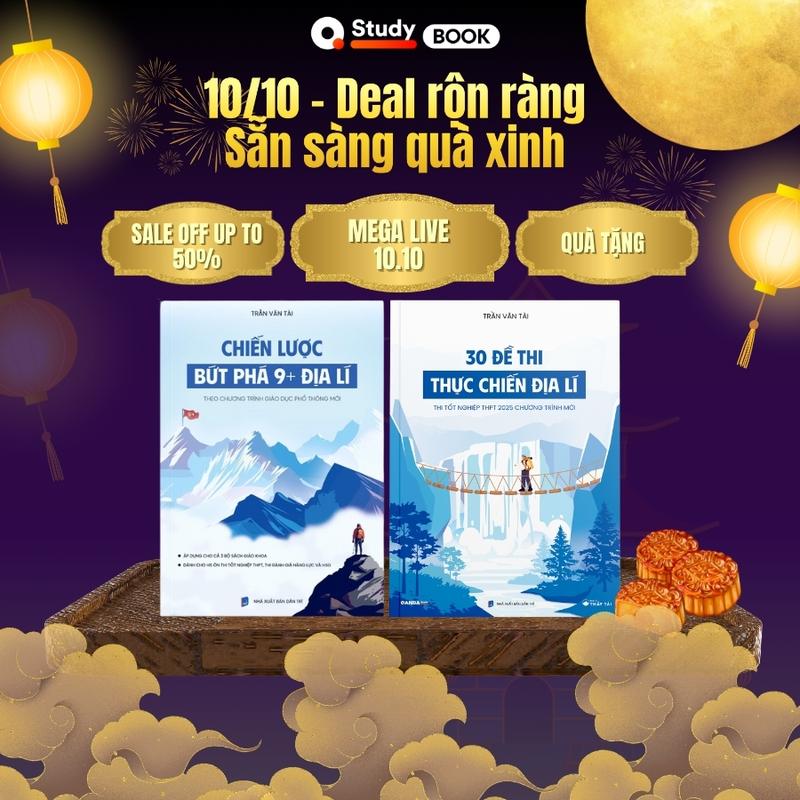 [Qanda books] [K12] Địa lý - Sách Địa lý 12 chương trình giáo dục phổ thông mới - Chiến lược bứt phá 9+ Địa lý - 30 đề thi thực chiến địa lý  [Trần Văn Tài]