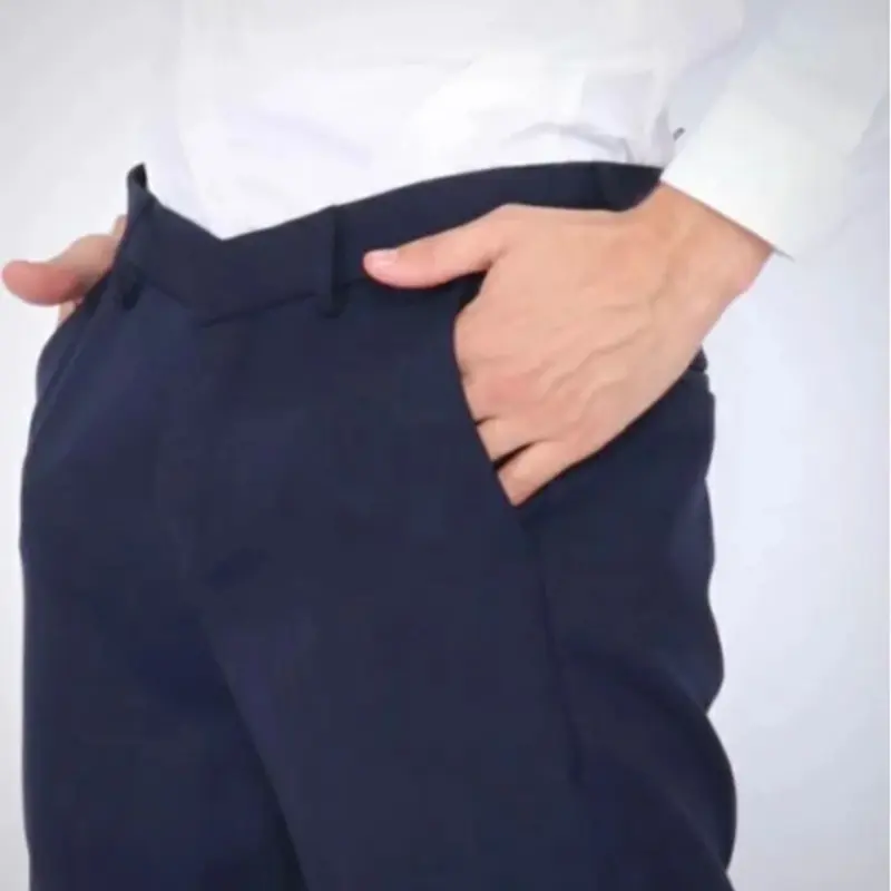 ￼Celana Kantor Formal Pria Slimfit Bahan Wool Premium CELANA KANTOR 27 32 Hitam Muda Abu semi 4